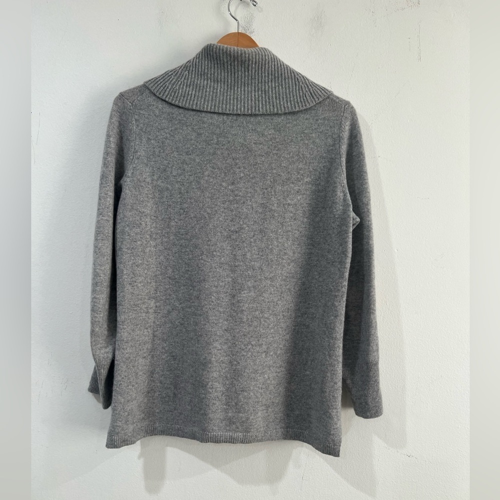 Women's gray turtleneck sweater 100% Cashmere M - Picture 2 of 8